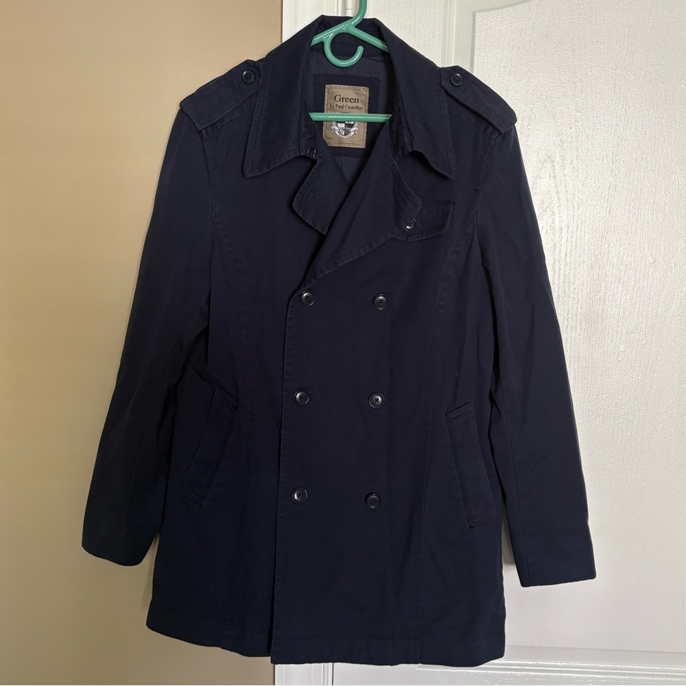 Green by Paul Costelloe Men’s Double Breasted Trench Coat. Size Medium.